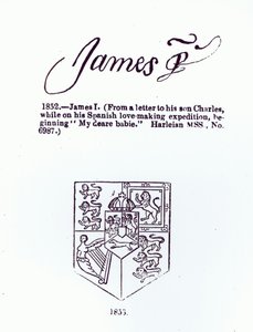 Reproduktion der Unterschrift von James VI und I (1566-1625), 17. März 1623 von Unbekannt Unbekannt